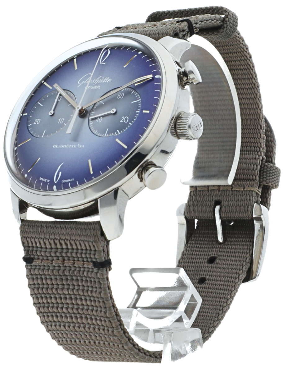 Glashutte Original Sixties Chronograph angled front right facing view