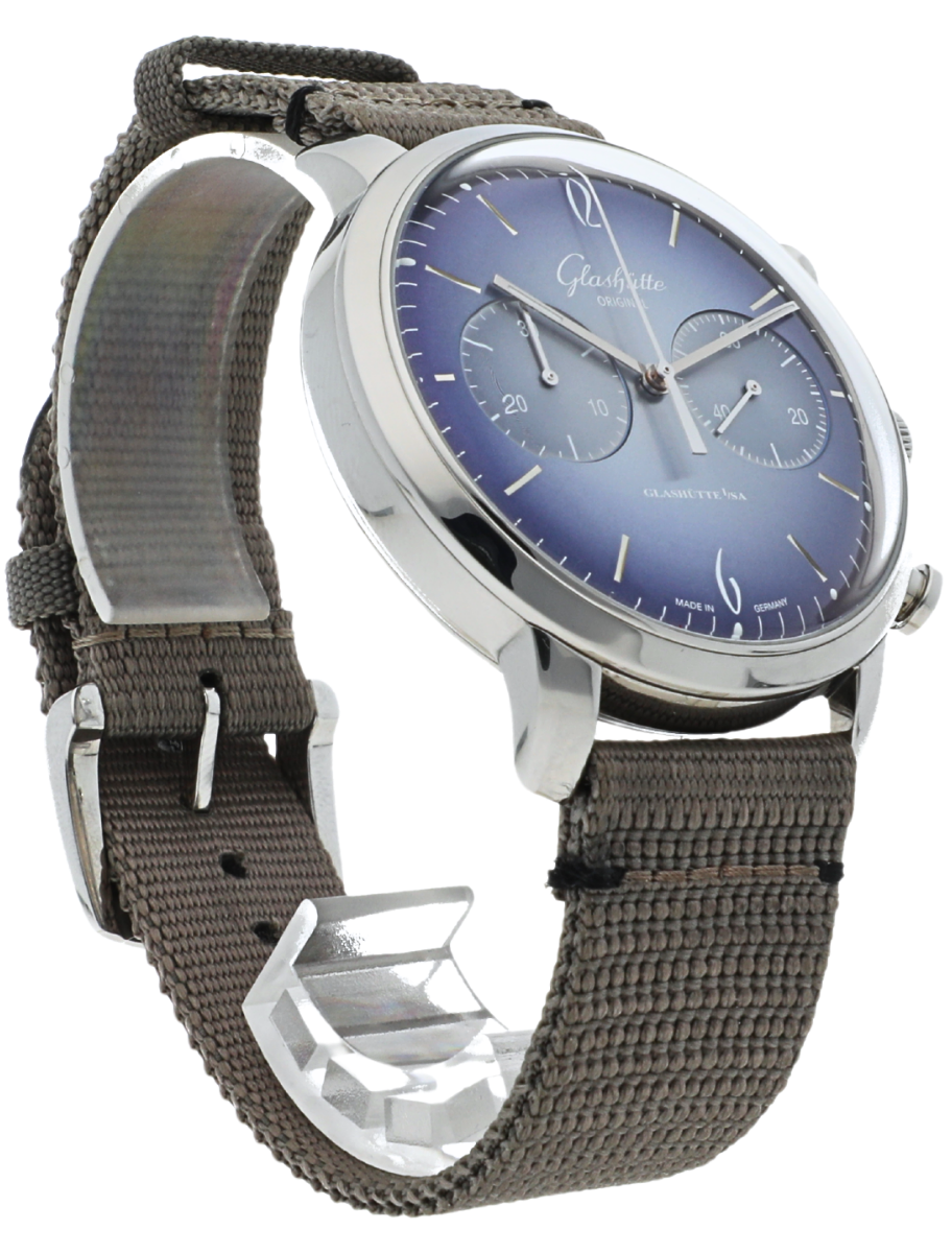 Glashutte Original Sixties Chronograph angled front left facing view
