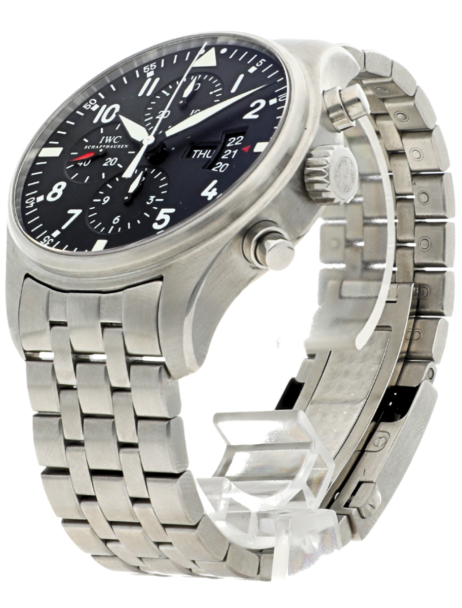 IWC Pilot's Watch Chronograph angled front right facing view