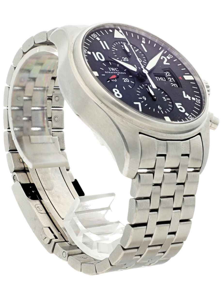 IWC Pilot's Watch Chronograph angled front left facing view
