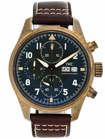 IWC Pilot Watch Chronograph Spitfire Bronze front facing view