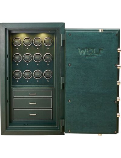 Open Wolf Winder Safe configured for 12 winders and 3 drawers