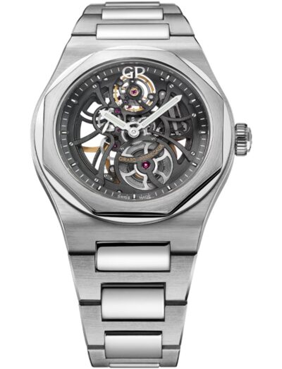 Girard Perregaux wristwatch with white gold case and bracelet skeletonized dial
