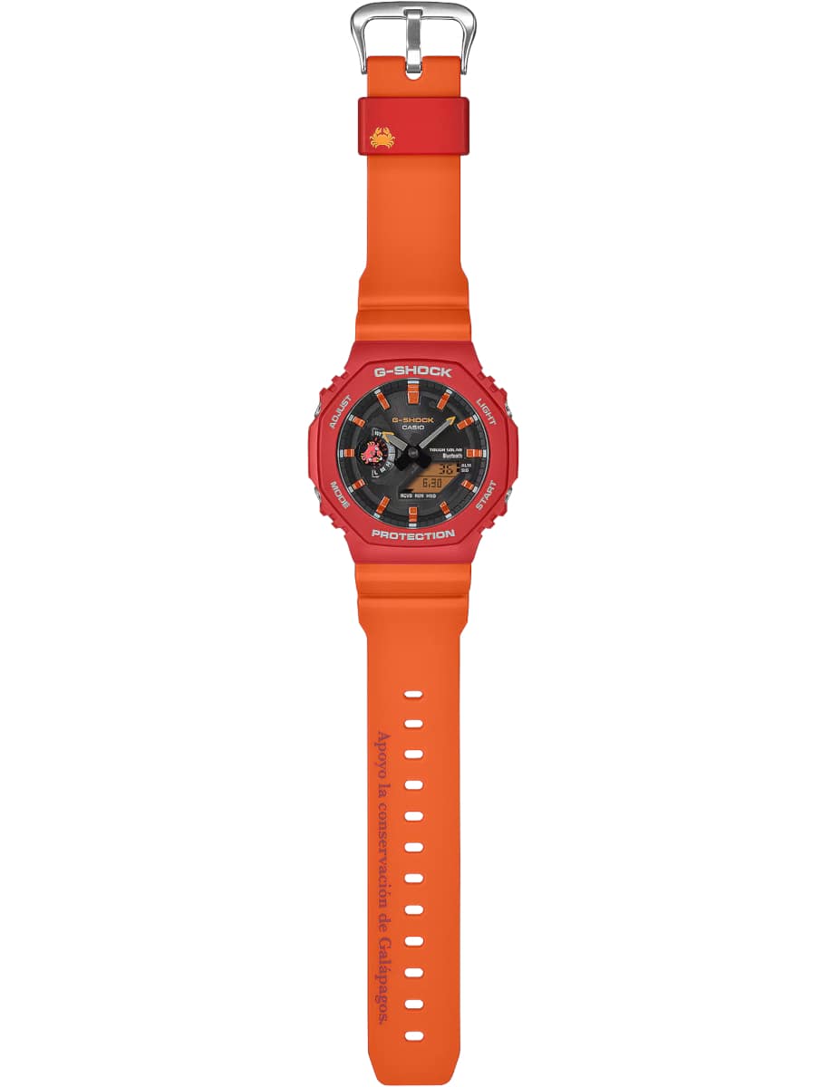 Full view of G-Shock wristwatch with carbon and bio-based resin case, and bio-based resin band