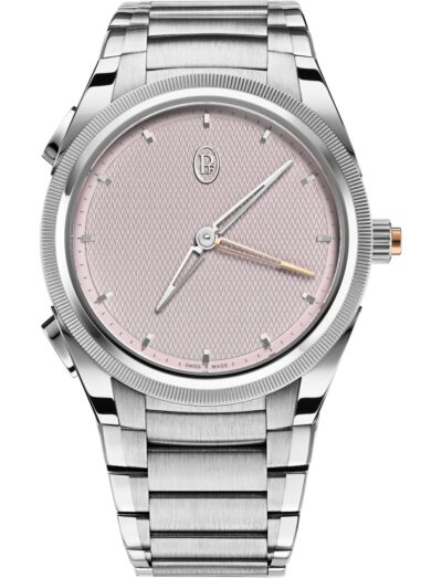 Parmigiani Fleurier wristwatch with stainless steel case and bracelet, and arctic rose dial.