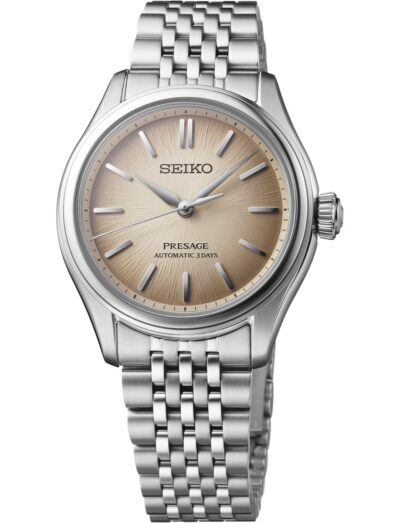 Seiko Luxe wristwatch with stainless steel case and bracelet and gray dial | Feldmar Watch Co. Seiko Luxe wristwatch with stainless steel case and bracelet and gray dial
