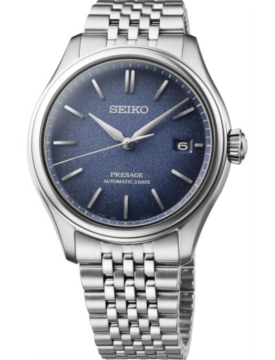 Seiko Luxe wristwatch with stainless steel case and bracelet and blue dial