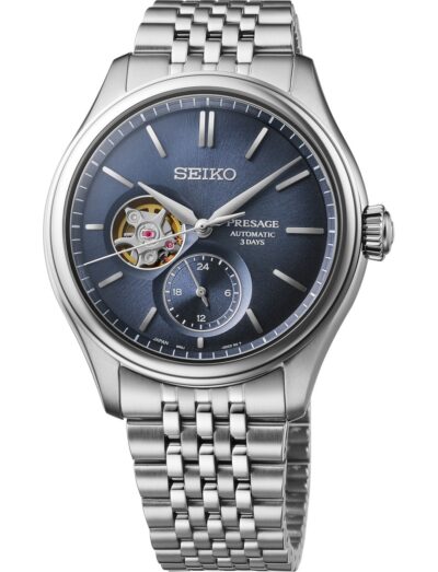 Seiko Luxe wristwatch with stainless steel case and bracelet and blue dial