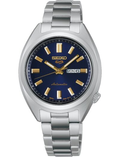 Seiko wristwatch with stainless steel case and bracelet and blue dial