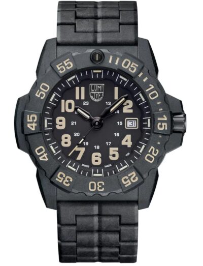 Luminox wristwatch with CARBONOX case and bracelet and black dial | Feldmar Watch Co. Luminox wristwatch with CARBONOX case and bracelet and black dial