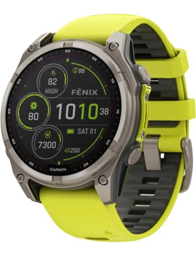 Garmin wristwatch with fiber-reinforced polymer case, Power Sapphire™ display and silicone strap