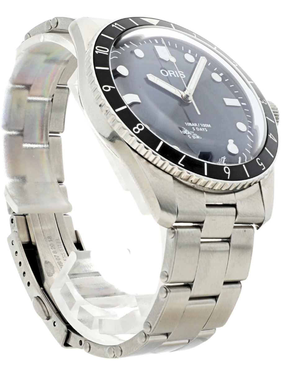 Oris Divers Sixty Five angled front left view