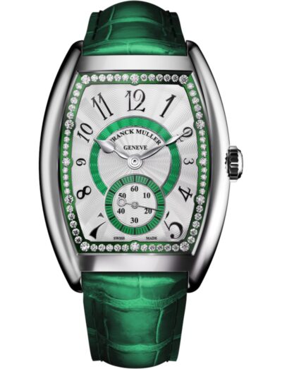 Franck Muller wristwatch with stainless steel case, and alligator strap.