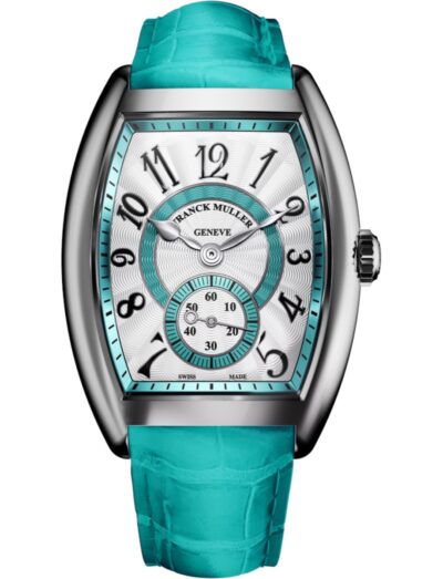 Franck Muller wristwatch with stainless steel case, and alligator strap.