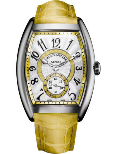 Franck Muller wristwatch with stainless steel case, and alligator strap.