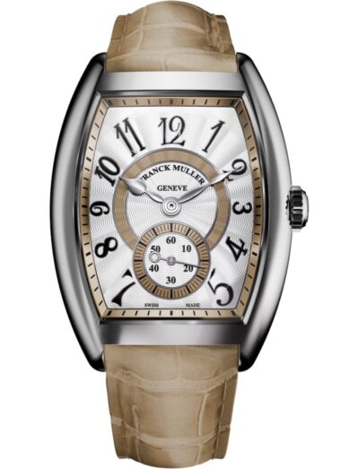 Franck Muller wristwatch with stainless steel case, and alligator strap.