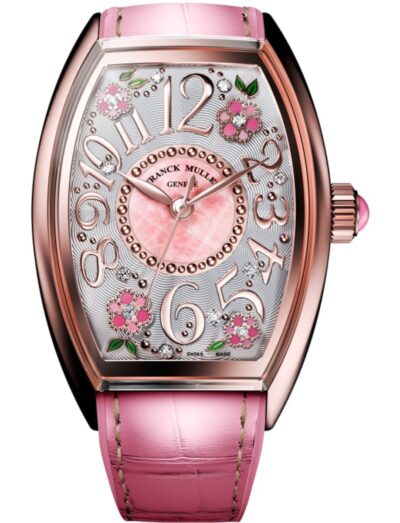 Franck Muller wristwatch with 18k rose gold case, and alligator strap.