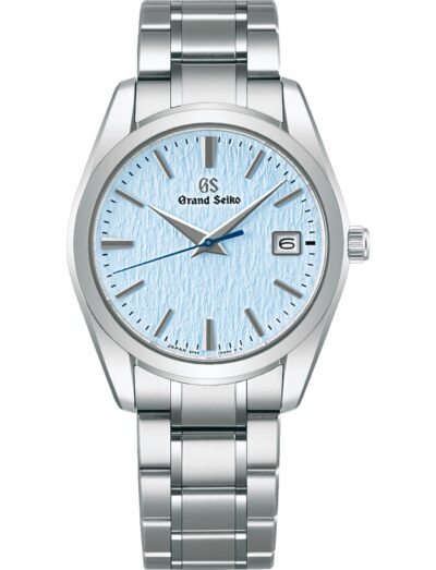Grand Seiko wristwatch with stainless steel case and bracelet and blue dial