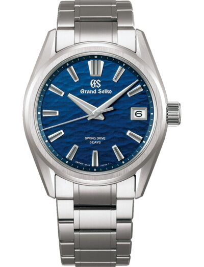 Grand Seiko wristwatch with titanium case and bracelet and blue dial | Feldmar Watch Co. Grand Seiko wristwatch with titanium case and bracelet and blue dial