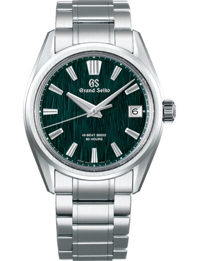 Grand Seiko wristwatch with stainless steel case and bracelet and green dial | Feldmar Watch Co. Grand Seiko wristwatch with stainless steel case and bracelet and green dial