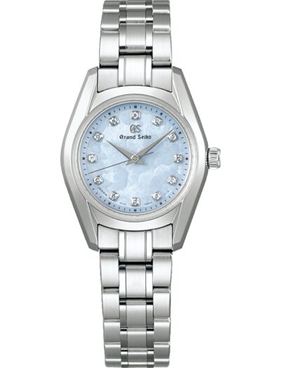 Grand Seiko wristwatch with stainless steel case and bracelet and blue dial
