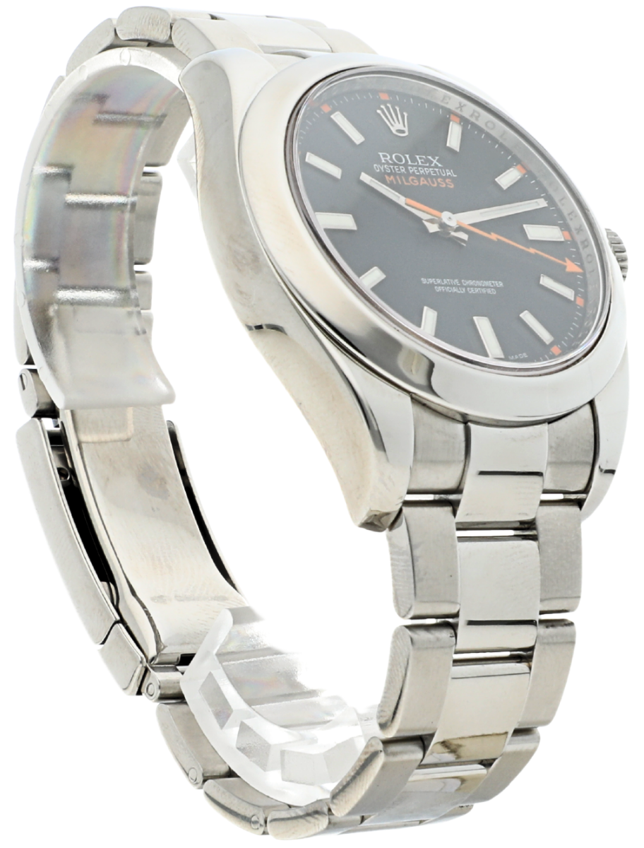 Rolex Milgauss 116400 angled front left view