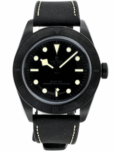 Tudor Black Bay Ceramic front facing view