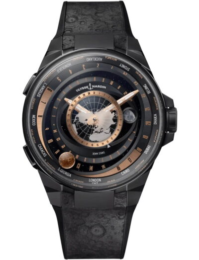 Ulysse Nardin wristwatch with titanium / ceramic case, earth dial and rubber strap