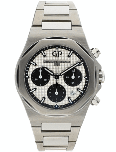 Pre-owned Girard-Perregaux wristwatch with stainless steel case and bracelet, and silver dial.