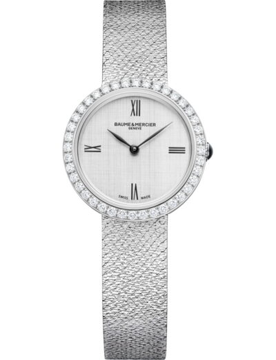 Baume & Mercier wristwatch with stainless steel case and bracelet and silver dial