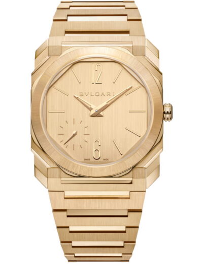 Bulgari wristwatch with yellow gold case and bracelet and yellow gold dial