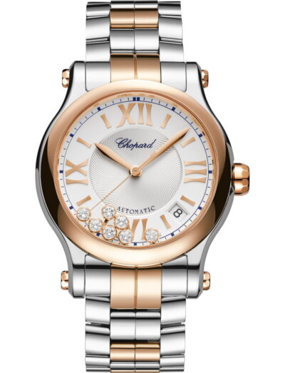 Chopard wristwatch with 18K ethical rose gold and stainless steel case and bracelet and silver dial