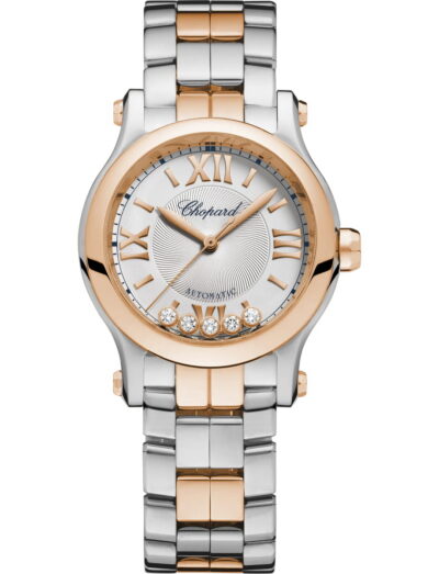 Chopard wristwatch with 18K ethical rose gold and stainless steel case and bracelet and silver dial