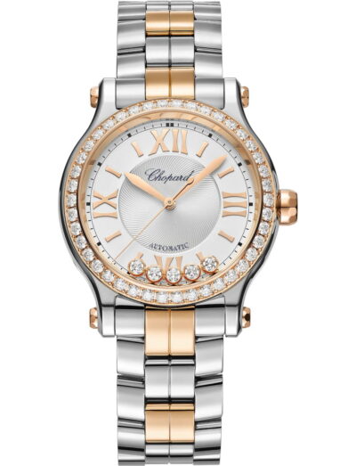 Chopard wristwatch with 18K ethical rose gold and stainless steel case and bracelet and silver dial