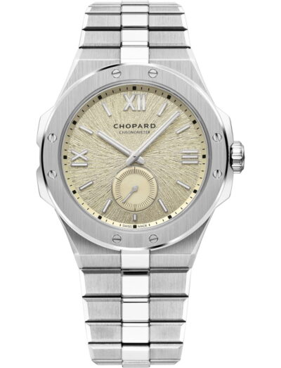 Chopard wristwatch with stainless steel case and bracelet and ivory dial | Feldmar Watch Co. Chopard wristwatch with stainless steel case and bracelet and ivory dial