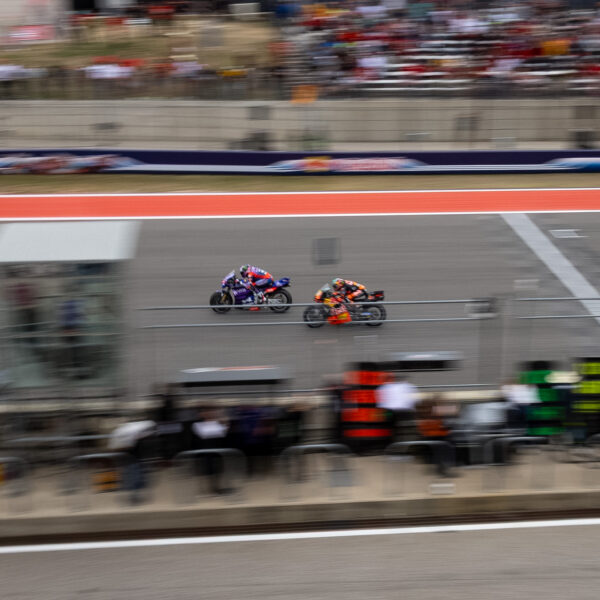 Motorcycles racing on track