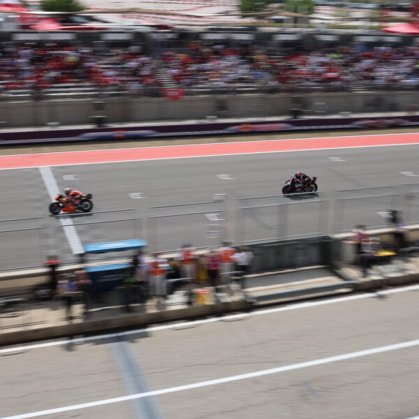 Motorcylces racing on track