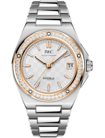 IWC Ingenieur Automatic 35 wristwatch with stainless steel case and bracelet, and grey dial.