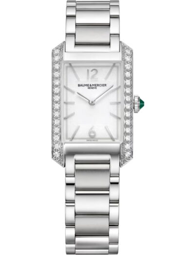 Baume & Mercier wristwatch with stainless steel case and bracelet and grey dial