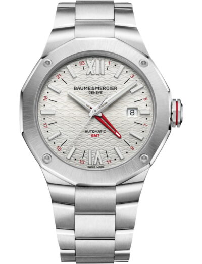 Baume & Mercier wristwatch with stainless steel case and bracelet and grey dial