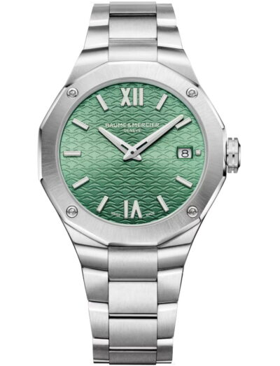 Baume & Mercier wristwatch with stainless steel case and bracelet and green dial