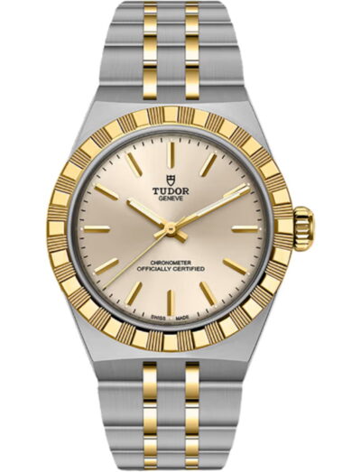 Tudor wristwatch with steel and yellow gold case and ivory dial