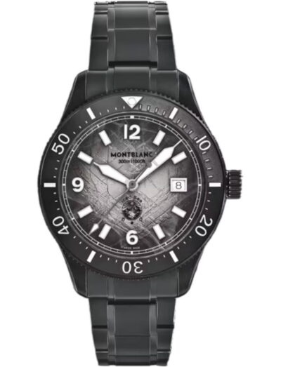 Montblanc Iced Sea wristwatch with stainless steel case and bracelet, and grey dial.