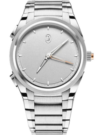 Parmigiani Fleurier Tonda PF Minute Rattrapante wristwatch with 950 Platinum case and bracelet, natural platinum dial.