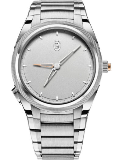 Parmigiani Fleurier Tonda PF GMT Rattrapante wristwatch with 950 platinum case and bracelet and dial.