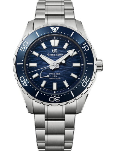 Grand Seiko wristwatch with High-Intensity Titanium case and bracelet and blue dial