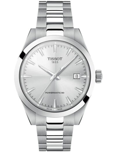 Tissot wristwatch with stainless steel case and bracelet and silver dial