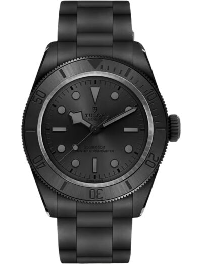 Tudor wristwatch with matt black ceramic case and bracelet and black dial | Feldmar Watch Co. Tudor wristwatch with matt black ceramic case and bracelet and black dial