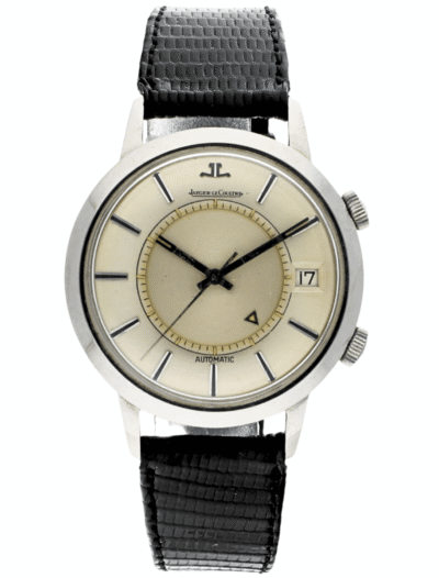 Pre-Owned Jaeger-LeCoultre Memovox wristwatch with stainless steel case.