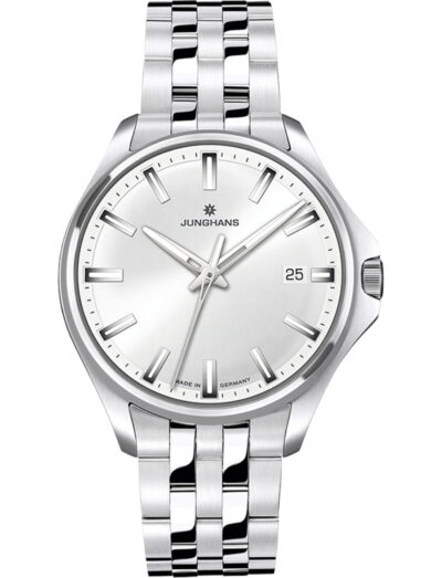 Junghans wristwatch with stainless steel case and bracelet and silver dial